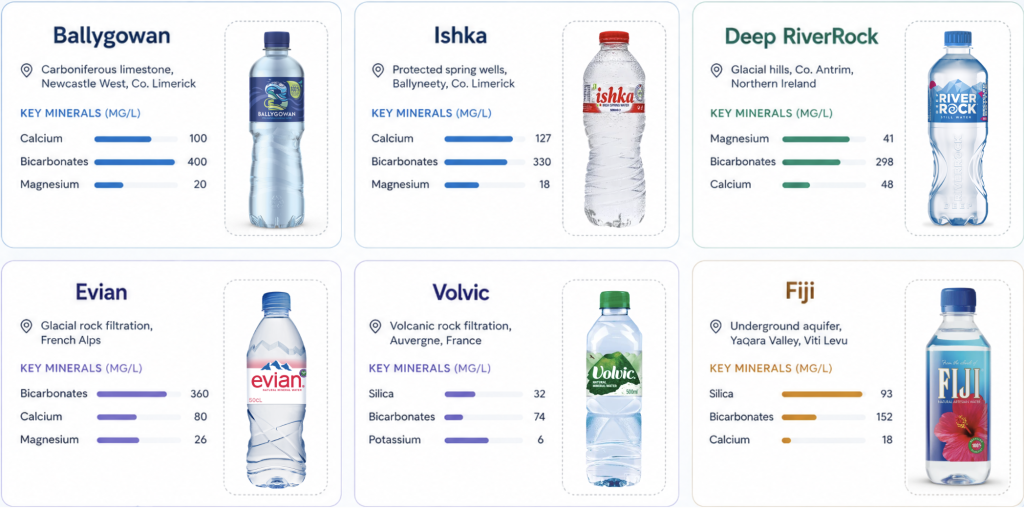 Bottled Water Comparision Chart